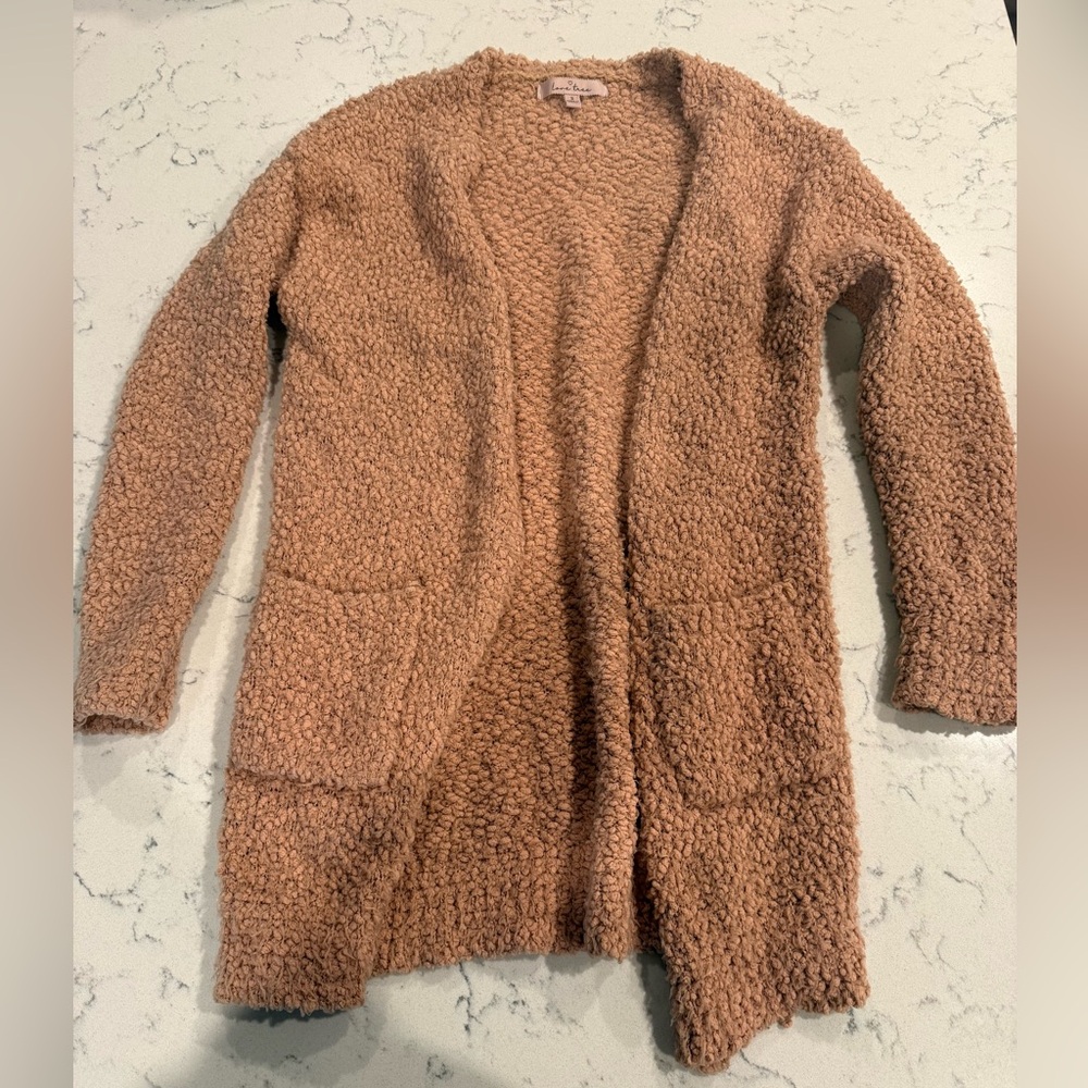 Love Tree Warm Brown Open-Front Cardigan